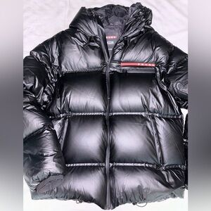 Prada black puffer coat